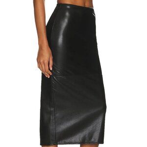 Good American Better Than Leather Midi Skirt 6